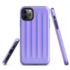 Glossy Neon Ripple Ridge Tough Case for iPhone — soft vertical ridges with a 3D illusion effect in a gradient of periwinkle