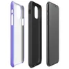 Glossy Neon Ripple Ridge Tough Case for iPhone — soft vertical ridges with a 3D illusion effect in a gradient of periwinkle