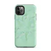 Matte Mint Crystal Geometric Tough Case for iPhone — low-poly geometric triangles in soft mint, sage, seafoam, and pale blue