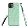 Glossy Mint Crystal Geometric Tough Case for iPhone — low-poly geometric triangles in soft mint, sage, seafoam, and pale