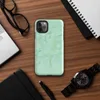 Glossy Mint Crystal Geometric Tough Case for iPhone — low-poly geometric triangles in soft mint, sage, seafoam, and pale
