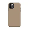 Matte Warm Sand Minimal Tough Case for iPhone — smooth warm sand beige surface with subtle light speckles and soft tonal