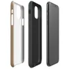 Glossy Warm Sand Minimal Tough Case for iPhone — smooth warm sand beige surface with subtle light speckles and soft tonal