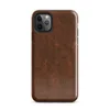 Glossy Rust and Iron Shield Tough Case for iPhone — photorealistic weathered rust metal surface with deep burnt sienna, dark