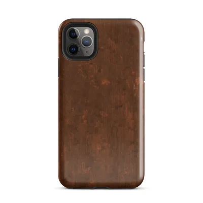 photorealistic weathered rust metal surface with deep burnt sienna, dark mahogany streaks, oxidized orange blooms, and faint white mineral deposits on Glossy Rust and Iron Shield - default view
