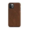 Matte Rust and Iron Shield Tough Case for iPhone — photorealistic weathered rust metal surface with deep burnt sienna, dark