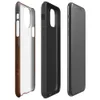 Glossy Iron Decay Rust Metal Tough Case for iPhone — heavily rusted steel surface with streaks of burnt sienna and orange