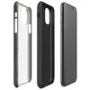 Glossy Industrial Rust Metal Tough Case for iPhone — weathered steel plate with streaks of oxidized rust, surface scratches