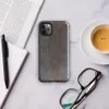 Glossy Industrial Rust Metal Tough Case for iPhone — weathered steel plate with streaks of oxidized rust, surface scratches