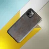 Glossy Industrial Rust Metal Tough Case for iPhone — weathered steel plate with streaks of oxidized rust, surface scratches