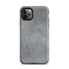 Matte Scarred Steel Surface Tough Case for iPhone — scratched and worn gray metal surface with fine random score lines, rust