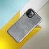 Glossy Scarred Steel Surface Tough Case for iPhone — scratched and worn gray metal surface with fine random score lines