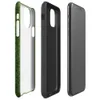 Glossy Lush Green Clover Field Tough Case for iPhone — aerial view of a dense clover field with layered deep forest green
