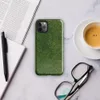Glossy Lush Green Clover Field Tough Case for iPhone — aerial view of a dense clover field with layered deep forest green