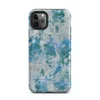 Matte Arctic Surge Texture Tough Case for iPhone — layered abstract composition of deep teal, sapphire blue, and slate gray