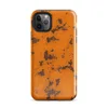 Glossy Rust Never Sleeps Tough Case for iPhone — heavily rusted orange painted metal surface with dark brown corroded