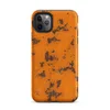 Matte Rust Never Sleeps Tough Case for iPhone — heavily rusted orange painted metal surface with dark brown corroded patches