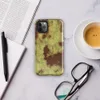 Glossy Rusted Decay Industrial Tough Case for iPhone — peeling yellow-green paint over deep rust-red metal surface