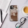 Glossy Rust and Ruin Tough Case for iPhone — peeling white paint over deep rust-red corroded iron metal surface with streaks