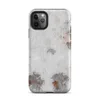 Matte Weathered Metal Rust Patina Tough Case for iPhone — peeling white paint on aged metal revealing grey steel and deep