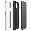 Glossy Weathered Metal Rust Patina Tough Case for iPhone — peeling white paint on aged metal revealing grey steel and deep