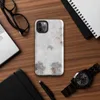 Glossy Weathered Metal Rust Patina Tough Case for iPhone — peeling white paint on aged metal revealing grey steel and deep