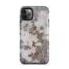 Matte Rusted Iron Industrial Tough Case for iPhone — peeling white paint over rusted corroded metal surface in burnt orange