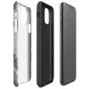 Glossy Rusted Iron Industrial Tough Case for iPhone — peeling white paint over rusted corroded metal surface in burnt
