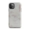 Glossy Ancient Walls Weathered Plaster Tough Case for iPhone — close-up of aged plaster wall with peeling cream and chalky