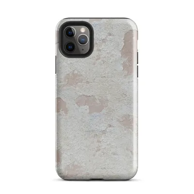 close-up of aged plaster wall with peeling cream and chalky white layers revealing warm blush undertones beneath on Glossy Ancient Walls Weathered Plaster Case - default view