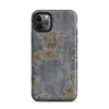 Matte Urban Decay Peeling Paint Tough Case for iPhone — peeling blue paint revealing khaki and rust-red layers beneath