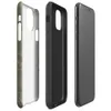 Glossy Weathered Plaster Wall Tough Case for iPhone — close-up of aged sage green plaster peeling away in irregular patches