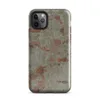 Glossy Crumbling Plaster Brick Wall Tough Case for iPhone — aged plaster wall peeling away to reveal terracotta brick