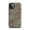 Matte Crumbling Plaster Brick Wall Tough Case for iPhone — aged plaster wall peeling away to reveal terracotta brick