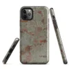 Glossy Crumbling Plaster Brick Wall Tough Case for iPhone — aged plaster wall peeling away to reveal terracotta brick