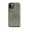 Glossy Weathered Green Metal Patina Tough Case for iPhone — aged olive-green corroded metal surface with scattered rust