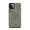 Matte Weathered Green Metal Patina Tough Case for iPhone — aged olive-green corroded metal surface with scattered rust