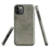 Glossy Weathered Green Metal Patina Tough Case for iPhone — aged olive-green corroded metal surface with scattered rust