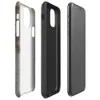 Glossy Urban Decay Rust Texture Tough Case for iPhone — weathered gray surface with scattered patches of rust, burnt sienna