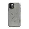 Glossy Weathered Concrete Texture Tough Case for iPhone — weathered grey concrete surface with scattered aged golden-brown
