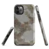 Glossy Urban Decay Exposed Brick Tough Case for iPhone — weathered wall with peeling white plaster revealing rusty brown
