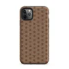 Matte Woven Basket Weave Classic Tough Case for iPhone — close-up woven basket weave pattern in terracotta brown and warm