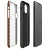 Glossy Woven Basket Weave Classic Tough Case for iPhone — close-up woven basket weave pattern in terracotta brown and warm