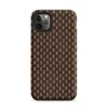 Matte Woven Basketweave Texture Tough Case for iPhone — tightly woven basketweave pattern in dark chocolate brown and warm