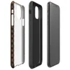 Glossy Woven Basketweave Texture Tough Case for iPhone — tightly woven basketweave pattern in dark chocolate brown and warm
