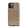 Glossy Woven Rattan Weave Tough Case for iPhone — seamless woven basket weave pattern in warm sandy tan and golden brown