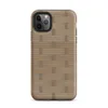 Matte Woven Rattan Weave Tough Case for iPhone — seamless woven basket weave pattern in warm sandy tan and golden brown