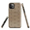 Glossy Woven Rattan Weave Tough Case for iPhone — seamless woven basket weave pattern in warm sandy tan and golden brown