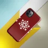 Glossy Winter Snowflake Trio Tough Case for iPhone — three identical white geometric snowflakes arranged in a row on a deep
