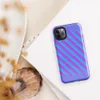 Glossy Neon Diagonal Stripe Surge Tough Case for iPhone — diagonal soft-edged stripes in bright cyan and magenta fading into